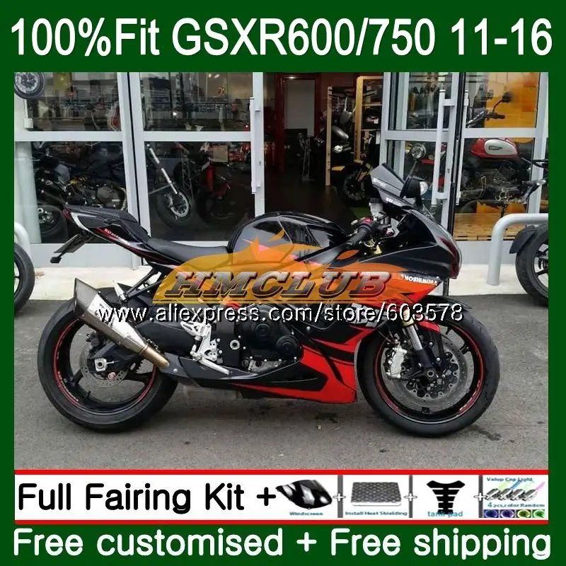 Инъекции для SUZUKI GSXR 750 600 GSXR600, 11, 12, 13, 14, 15, 16 лет черный, красный 8CL. 74 K11 GSXR750 2011 2012 2013 обтекатель