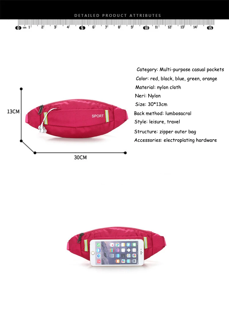 Men Women Running Waist Bag Sport Pack Cycling Bag Belt Fanny Waist Pouch Outdoor Travel Racing Hiking Gym Fitness Money Purse (18)