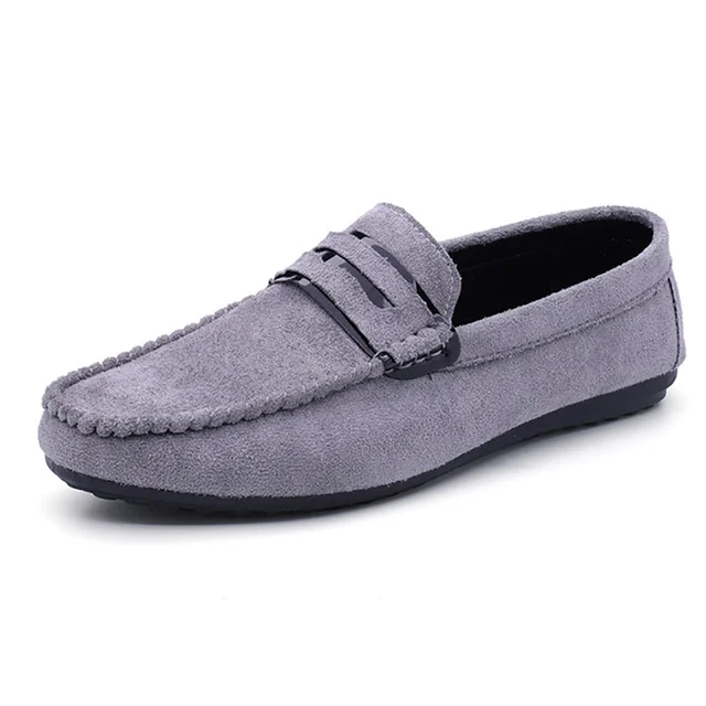 New Men Shoes Loafers Slip on Shoes For Men Driving Moccasins Breathable Comfortable Outdoor Walking Footwear Flats Shoes Men gray