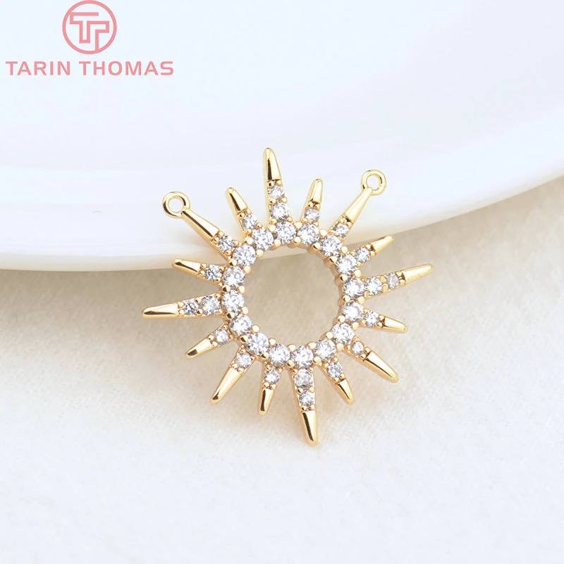 

Латунный Соединитель с 2 отверстиями для подвесок, покрытый 24-каратным золотом, 2 шт. (1813), фурнитура для изготовления ювелирных изделий своими руками, 23 мм