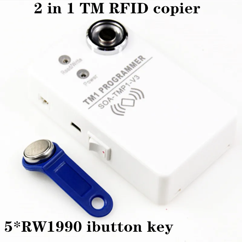 

TM iButton Programmer DS1990A Duplicator Cloner Copier 125Khz RFID Reader Writer RW1990 Key Token RFID/TM Keyfob duplicator