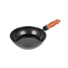 CB Japan Mini Black Wok One Person Food Flat-bottom Pot Universal Stove Non-stick Pot Small Frying Pan