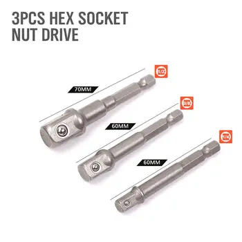

Extensions Adapter Holder Drill Nut Driver Socket Bit 1/4in 3/8in 1/2in