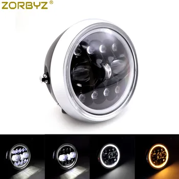 

ZORBYZ Motorcycle 7.5‘’ LED Headlight High Low Beam DRL Daytime Running Light For Harley Cafer Racer Chopper Bobber Custom