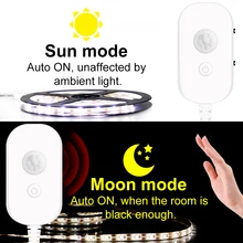 USB 5 В Авто Вкл/Выкл светодиодный светильник для шкафа датчик движения ночник для кухни Canbinet лестницы прикроватный светодиодный светильник ing 2835SMD светильник полосы