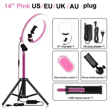 

LED Ring Light 14 Inch Dimmable 5500K Circular Light With Tripod For Studio Lamp Photography YouTube Photo Makeup Ring Light