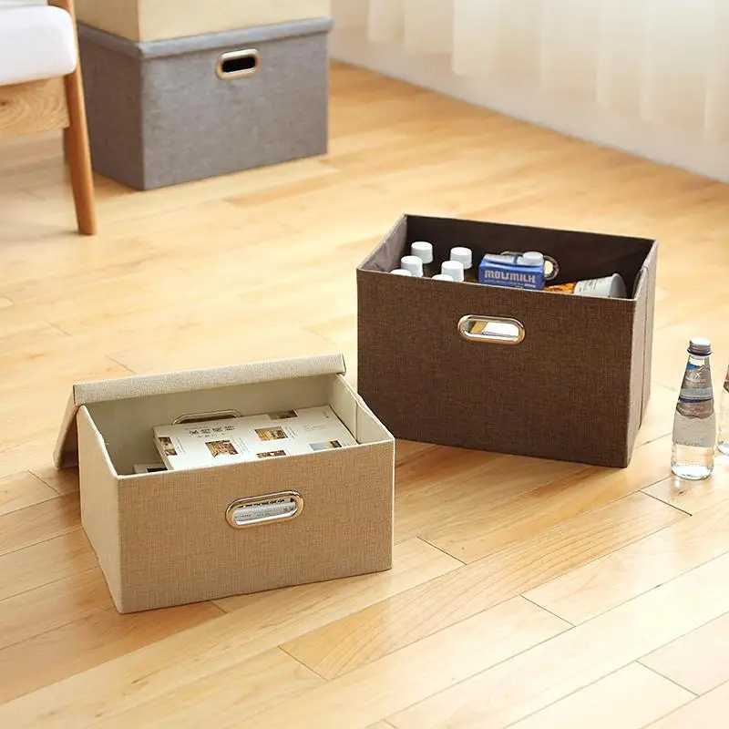 

Household Drawer Folding cotton linen box Makeup Organizer Storage organizer Container for Office Stationery Kitchen Kids Toy
