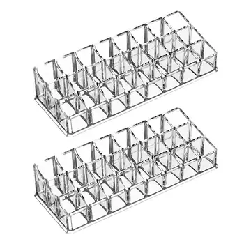 

2pcs 36 Grid Transparent Acrylic Makeuo Brush Tools Storage Box Creative Lipstick Jewelry Storage Holder Desk Organizer