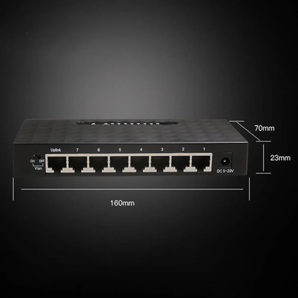 LAN Настольный Быстрый Ethernet 8 портов 10/100 Мбит/с портативный мини сетевой переключатель практичный Plug And Play аксессуары легкий в установке металлический