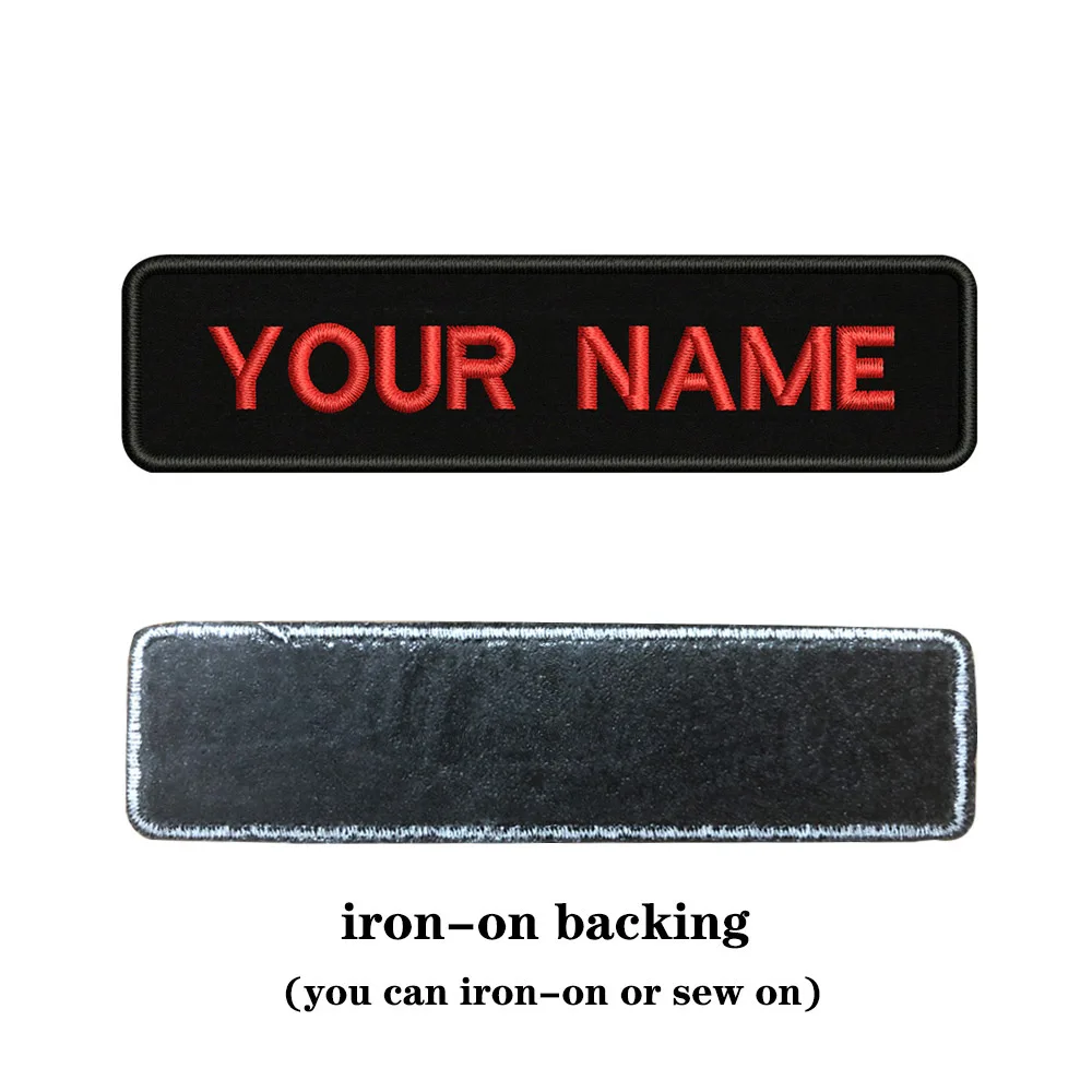 Rose red-iron on Вышивка на заказ имя заплатка с текстом 10 см* 2,5 см значок железная или пришить или липучка Подложка для одежды брюки рюкзак шляпа - Цвет: Rose red-iron on