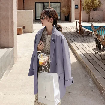 

Photo Shoot Online Celebrity Small Suit Jacket Female Loose Korean-style 2020 nian New Style Spring British INS Suit Coat