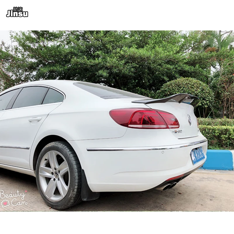 Для VW CC 2013 2018 R Стайлинг из углеродного волокна задний багажник губа стиль Renntech