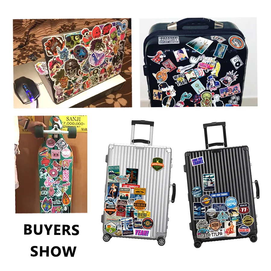 100 PCS Travel Graffiti Stickers Around the World Retro Building Sign Funny Decal Sticker to DIY Luggage Laptop Phone Car Fridge
