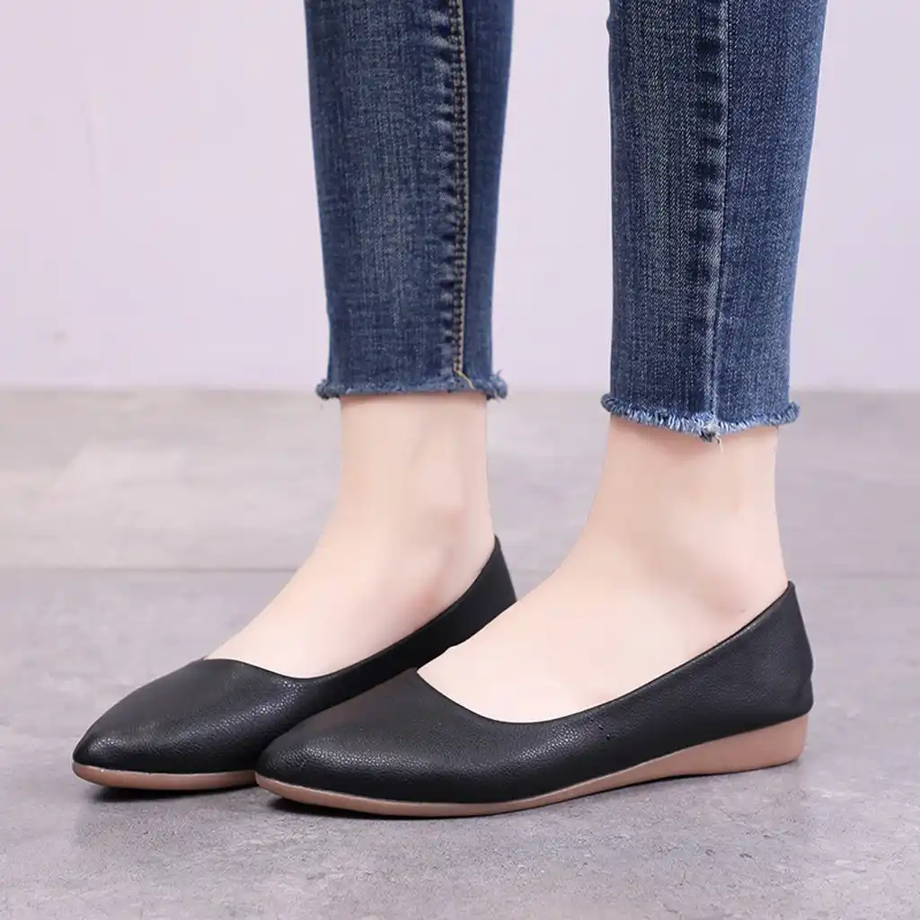 Luxury Flats shoes woman Leather Work 