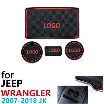 

Anti-Slip Rubber Cup Cushion Door Groove Mat for JEEP Wrangler JK 2007~2018 2009 2011 2013 2015 2017 Accessories mat for phone