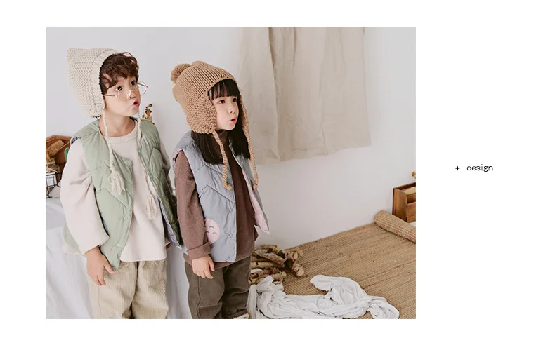 Детский хлопковый жилет детская одежда маленьких и средних размеров для мужчин и женщин осенне-зимний теплый хлопковый жилет