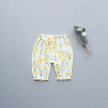 Популярные летние противомоскитные штаны для маленьких девочек, Капри, хлопковые льняные штаны, горячая Распродажа