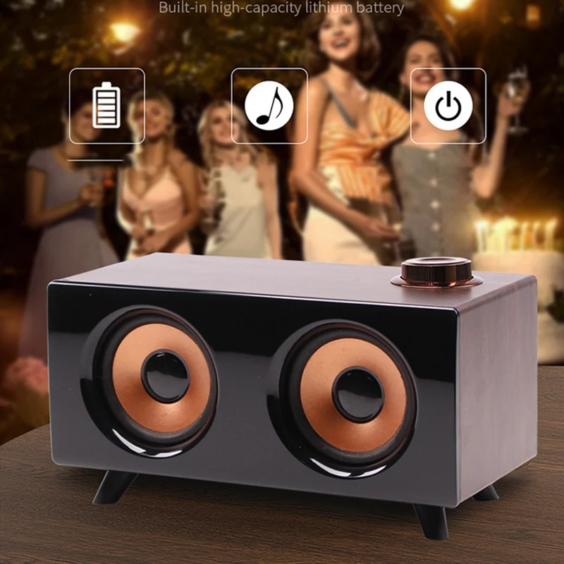 Настольный Деревянный беспроводной Bluetooth портативный динамик HIFI компьютер