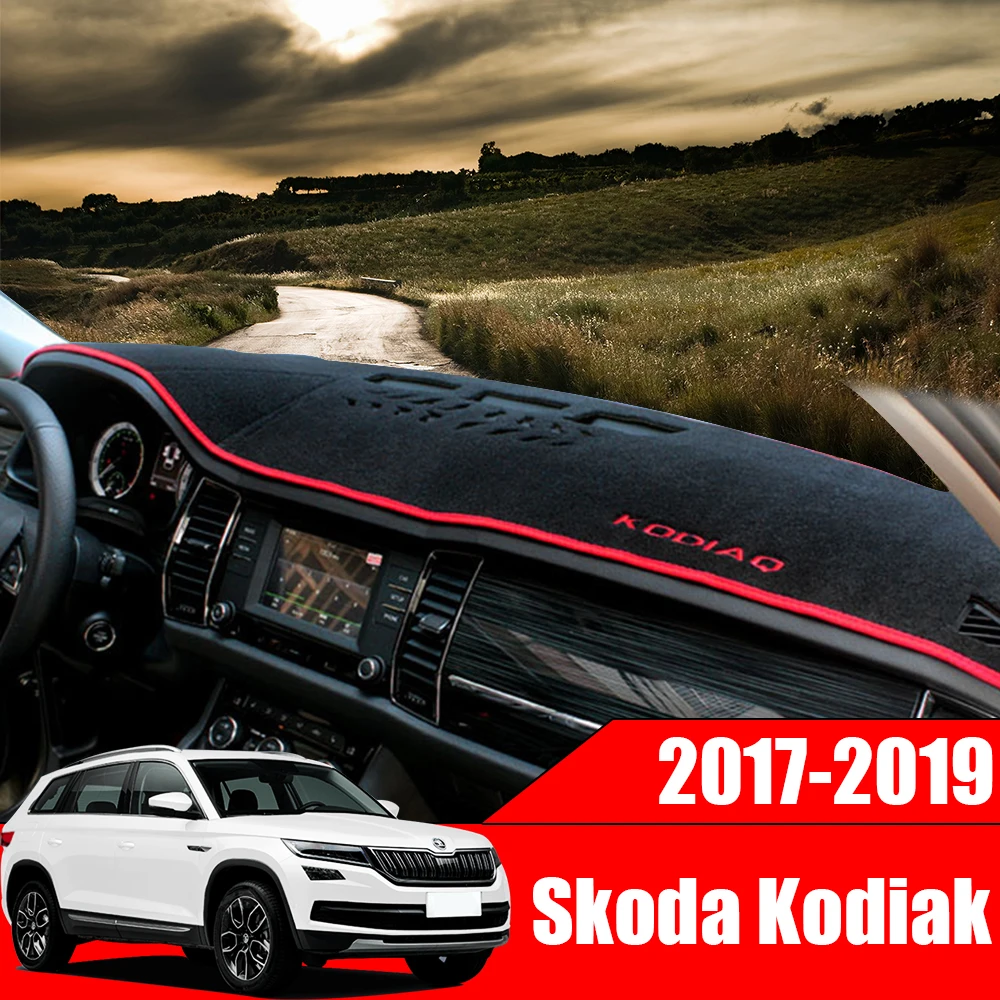  Car Dashboard Covers Mat Avoid Light Pad Instrument Platform Desk Cushion Carpets For Skoda Kodiaq 