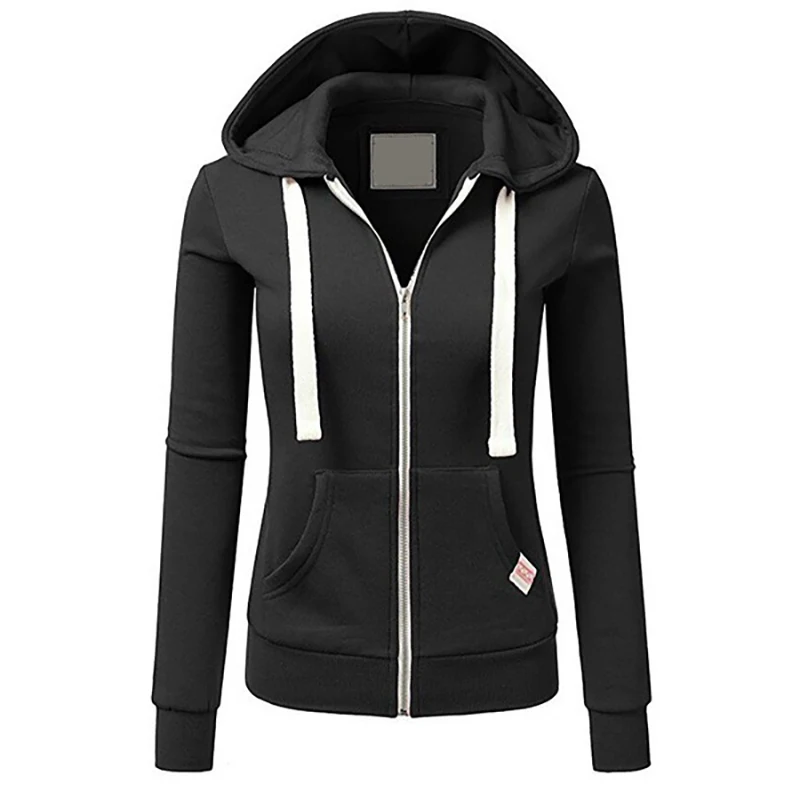 Russian New Autumn Winter Zipper Hoodies Women Long-sleeved Plus Size Solid Color Casual Sweatshirt Fashion Streetwear 5 Colors | Женская