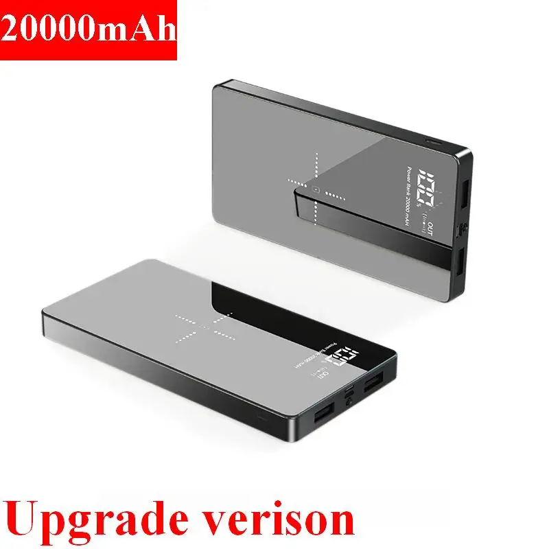 Baratos Cargador inalámbrico Qi 20000mAh banco de energía con USB doble para iPhone X XS Max 8 Plus Samsung S9 S8 cargador de batería cargador inalámbrico