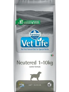 

Vet Life Dog Neutered 1-10kg food for sterilized dogs up to 10 kg, 2 kg.