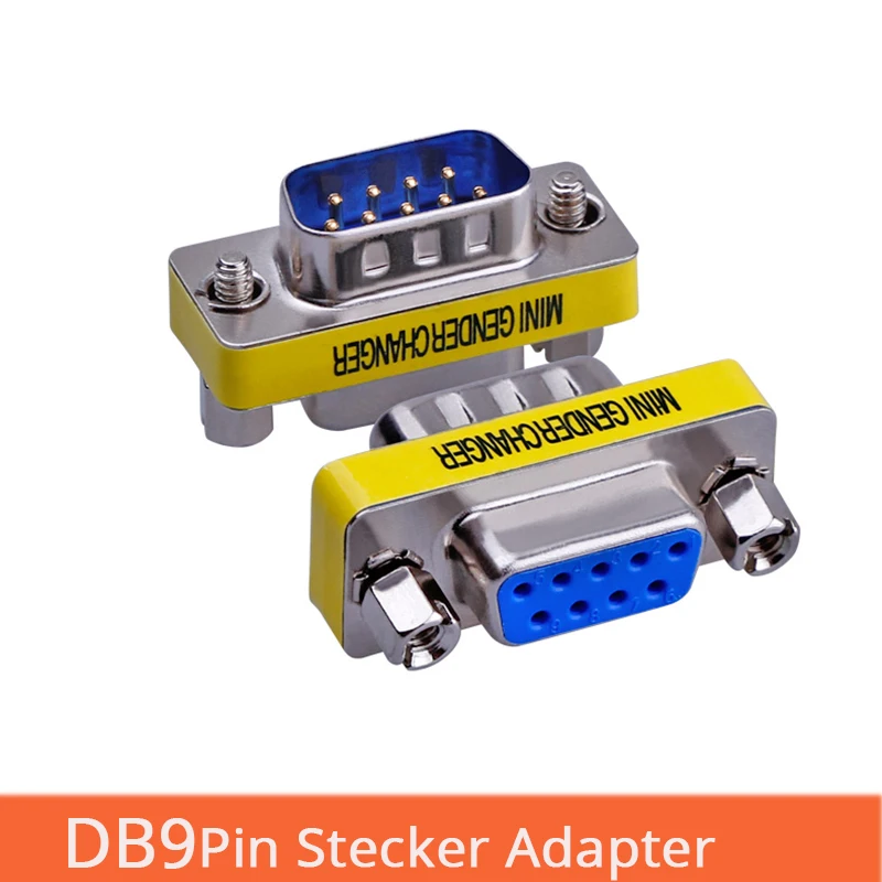 

DB9-pin RS232 stecker adapter serial male and female converter com port 1pcs mini db9 rs232 Gender Changer