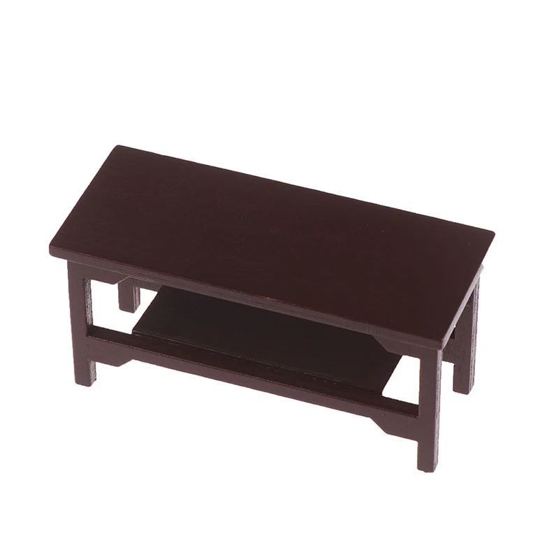 1/12 Dollhouse Miniature Mini Wooden Coffee Color Table Simulation Table Furniture Toys For Doll House Decoration Accessories