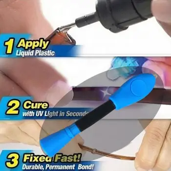 

3 Second Quick Fix Liquid Pen With Glue Uv Light Repair Supplies Glass Super Powered Compound Office Welding Plastic Tool G H6N5