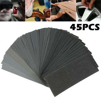

45pcs Wet Dry Sandpaper 120 To 5000 Assorted Grits for Wood Furniture Finishing, Metal Sanding and Automotive Polishing