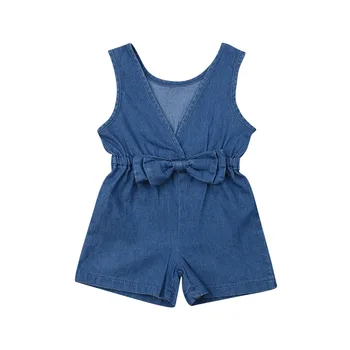 

Emmababy Summer Baby Girls Strappy Bow Sleeveless Romper Clothes Cotton Bodysuit 2019 Newest Wholesale