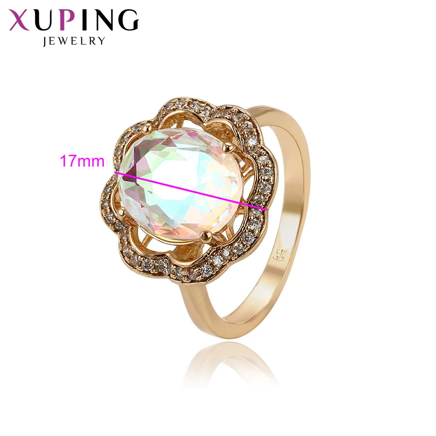 Finger Rings,Womens Ring,Jewelry Rings,Ring Jewelry Xuping Jewelry Fashion Simple Multicolor Stone Promotion Gold Plated Charm Ring for Women Girl Rings 13147