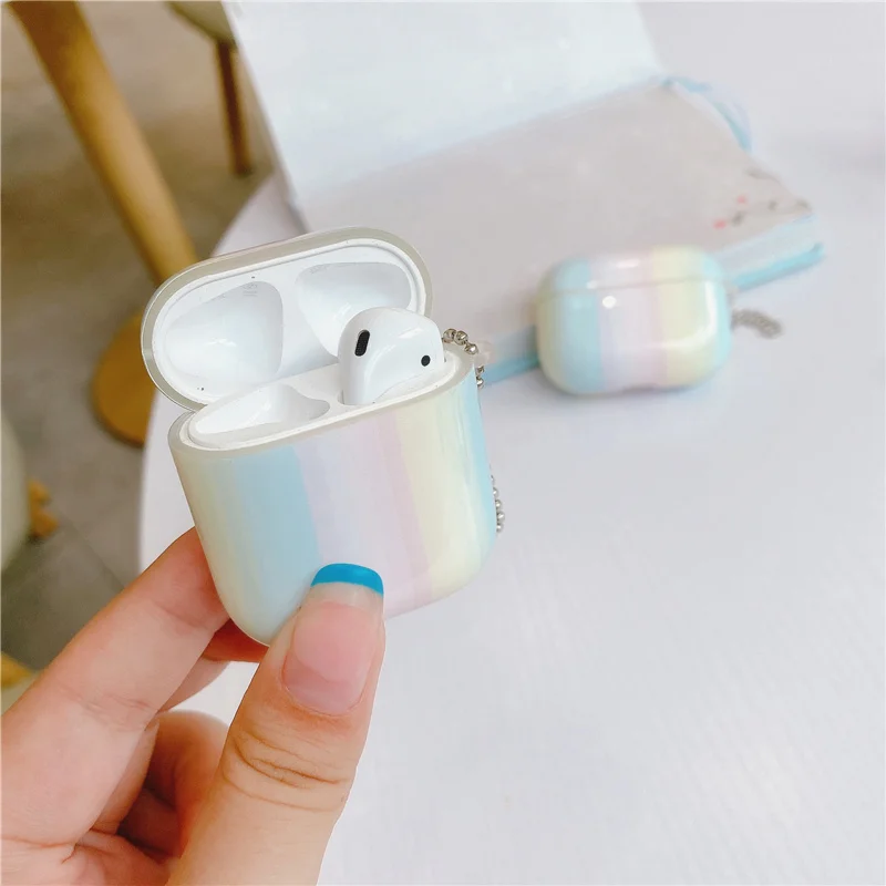 3D цветной брелок с каплями воды Радужный мягкий чехол для наушников apple airpods 1 2 3 pro