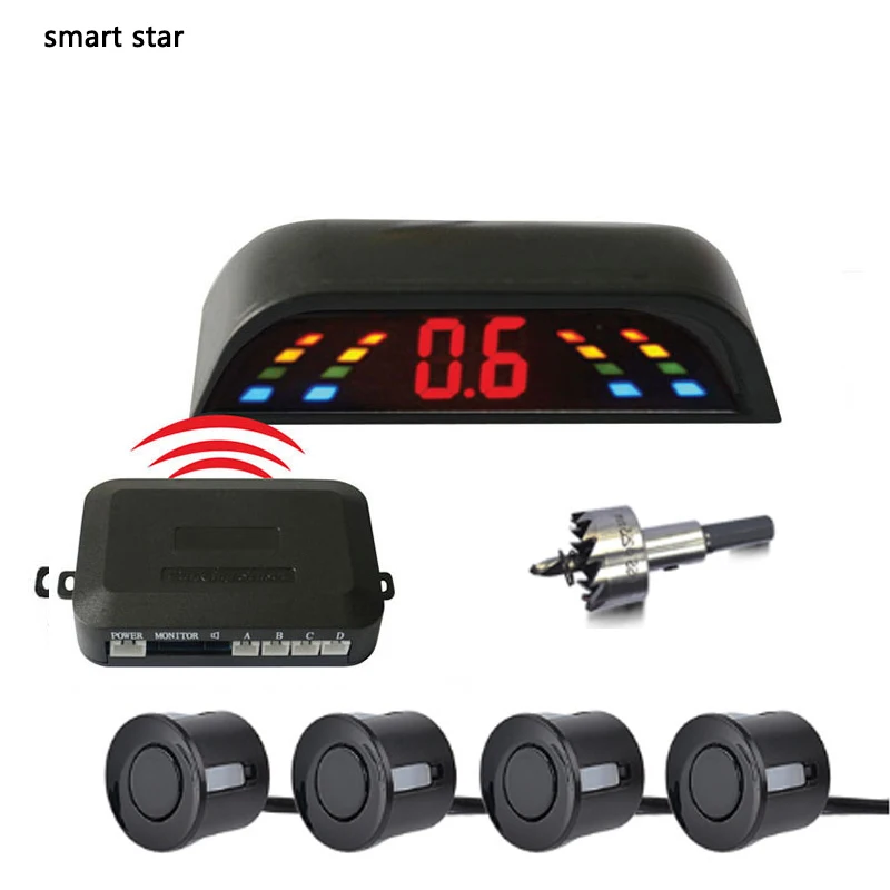 

Car wireless parking lot parktronic car blind sensor kit cigarette lighter charging LED display detector auxiliary reversing