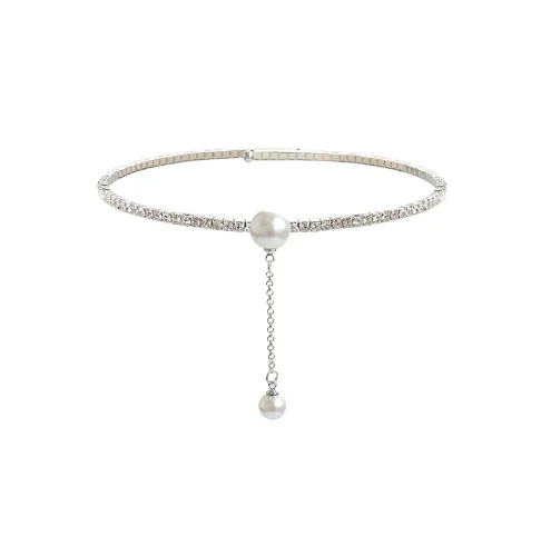 Колье из искусственного жемчуга ожерелья для женщин Bijoux серебряный цвет стразы Torques ожерелья массивные ювелирные изделия вечерние подарки