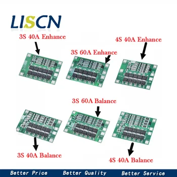 

3S/4S 40A 60A Li-ion Lithium Battery Charger Protection Board 18650 BMS For Drill Motor 11.1V 12.6V/14.8V 16.8V Enhance/Balance