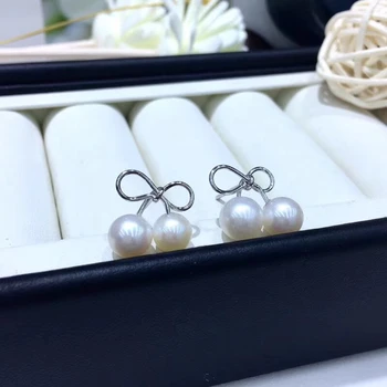 

2 Color Charm S925 Sterling Silver Earrings Set Base Findings Mountings Parts Mounts for Pearls Jade Corals Stones Beads