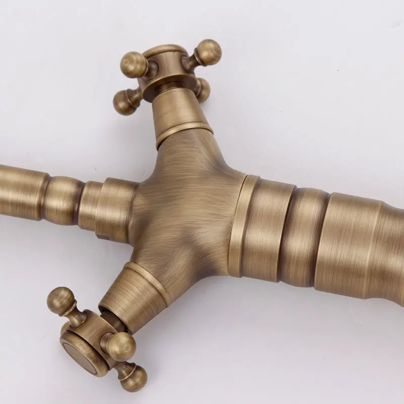 Double rotating handle bathroom kitchen sink faucet old faucet brass mixer