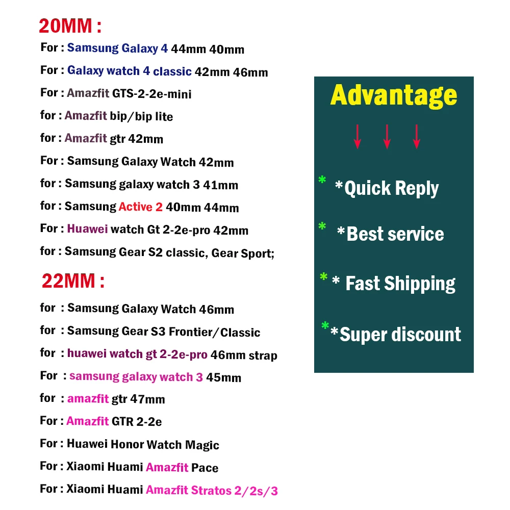 Premium Silicone Smartwatch Strap - 20mm/22mm - Versatile and Comfortable Replacement Band