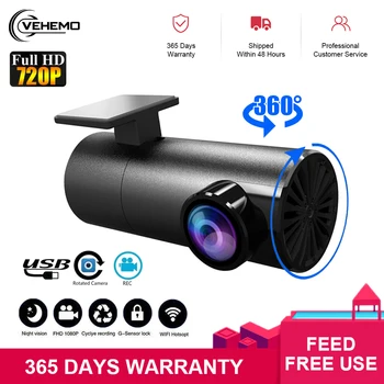 

Mini 360° 1080P FHD Dash Cam WiFi 32G Car DVR with WDR G-sensor 24H Park Loop Recording Drive Recorder for Android Navigation
