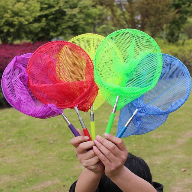 1PC Colorful Kids Anti Slip Grip Perfect Telescopic Butterfly Net Extendable 34 Inches for Catching Bugs Insect Fishing Toys 2
