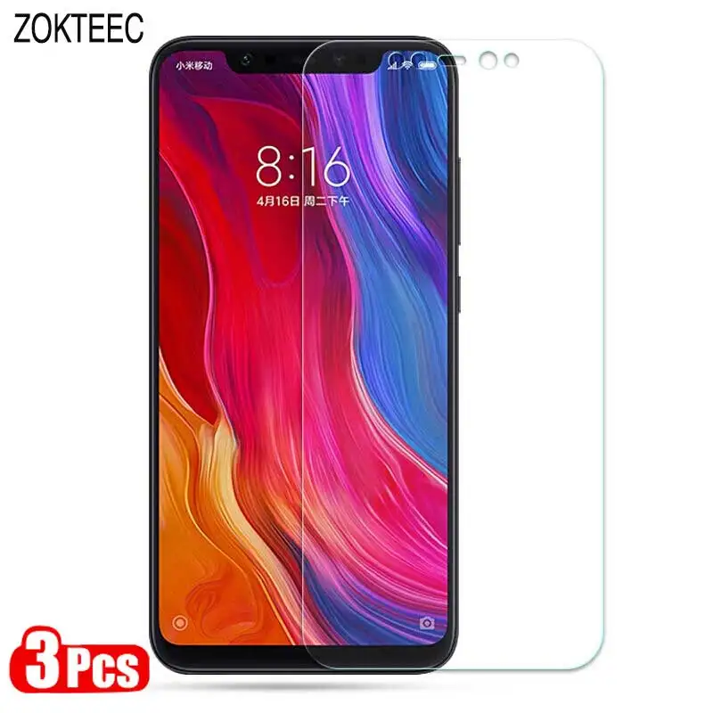 Закаленное стекло ZOKTEEC 3 шт. для Xiaomi Mi 9 8 A2 Lite A1 Защитное экрана Redmi Note 7 6 Pro
