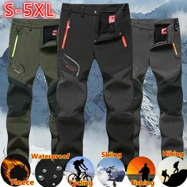 2021 Men's Autumn Winter Travel Pants Hiking Outdoor Pants Fashion Waterproof Fishing Trousers Oversize Camping Run Casual Pants 2
