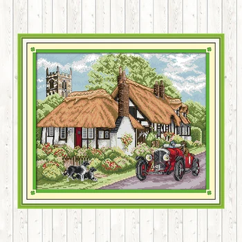 

Beautiful Home Cross Stitch Patterns 14CT 11CT Printed Canvas DIY Embroidery Needlework Sets DIY Handmade Count Cross-stitch Set
