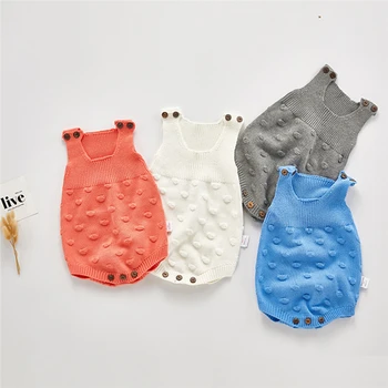 

Newborns Knitted Bodysuit Toddler Baby Girls Warm Solid Sweater Vest Knit Crochet Clothes Winter Sleeveless Jumpsuit 3M-3T A20
