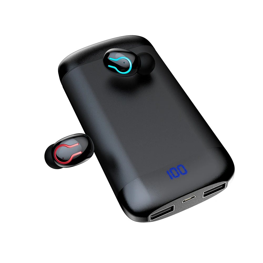 Docooler Q66 TWS беспроводные наушники V5.0 Bluetooth наушники HD стерео Спортивная гарнитура Handsfree с двойным микрофоном 6000 мАч зарядная коробка