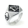 Punk Cool 316L Stainless Steel Silver Color Black Biker 1% er Skull Ring Men's Motorcycle Biker Band Party Rings 4
