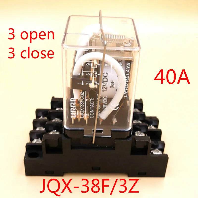 Intermediário de Alta 3z de Alta Potência Aberto Fechar Relé 12 v 24 Eletromagnético Trifásico Corrente 40a Jqx-38f – 3