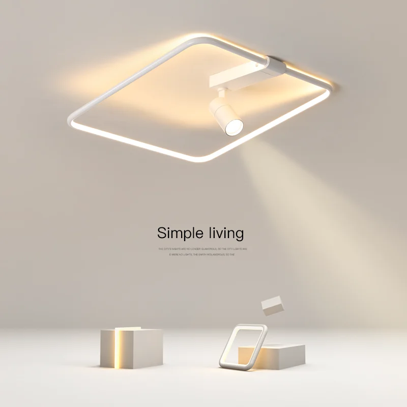 Ultra-thin Creative Square Round Ceiling Lamp Led Modern Minimalist Nordic Personality Living Room Lights Study Bedroom Lamp Ins