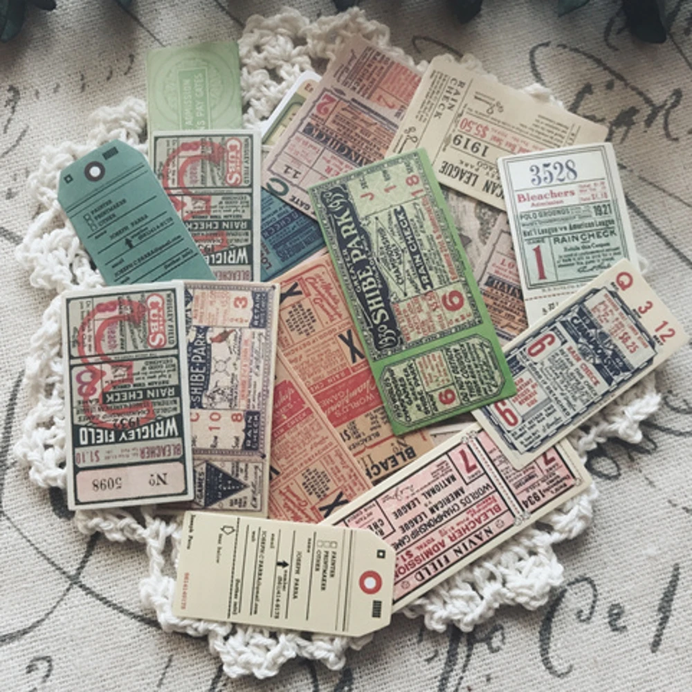 

22Pcs 2019 Vintage European Ticket Label Sticker DIY Craft Scrapbooking Album Junk Journal Planner Decorative Stickers